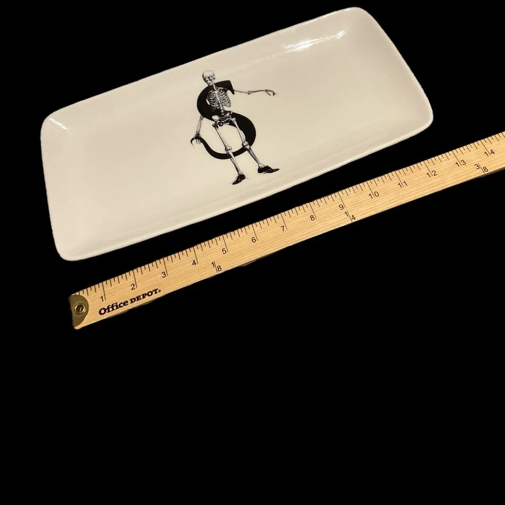 Williams Sonoma “S” skeleton serving trinket mail etc tray